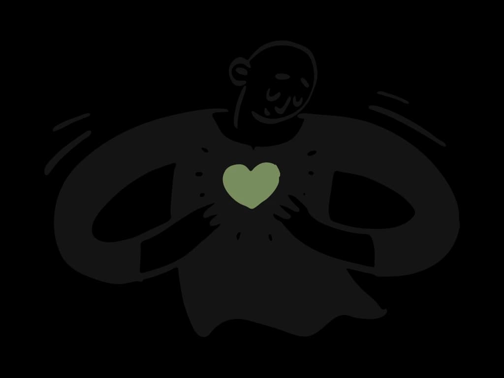 Person warmly opening their heart