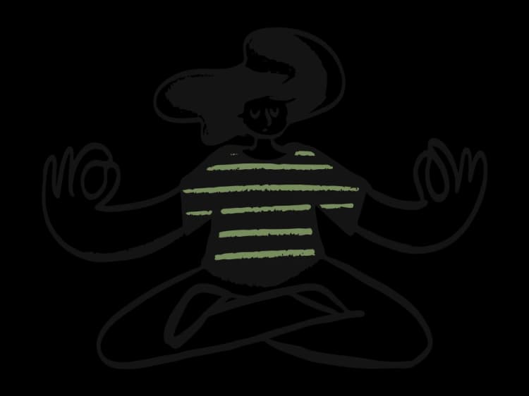 Person meditating peacefully