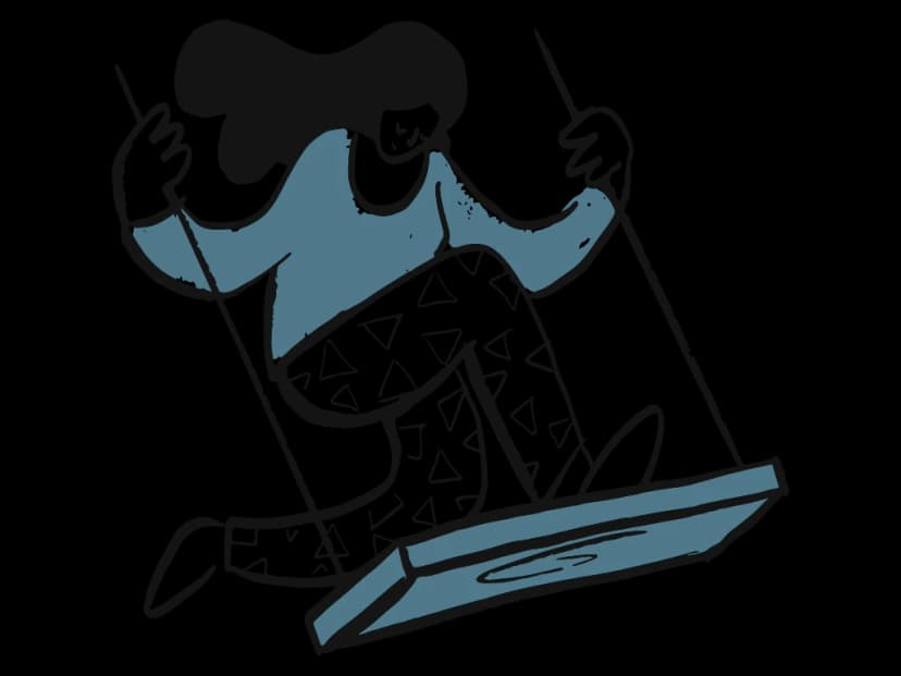 Person swinging freely